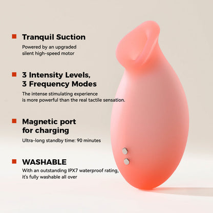 Silicone suction vibrator with 6 Modes & IPX7 Waterproof
