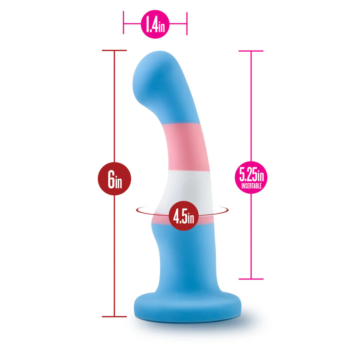 Pride True Blue P2: Artisan 6 Inch Curved P-Spot / G-Spot Dildo